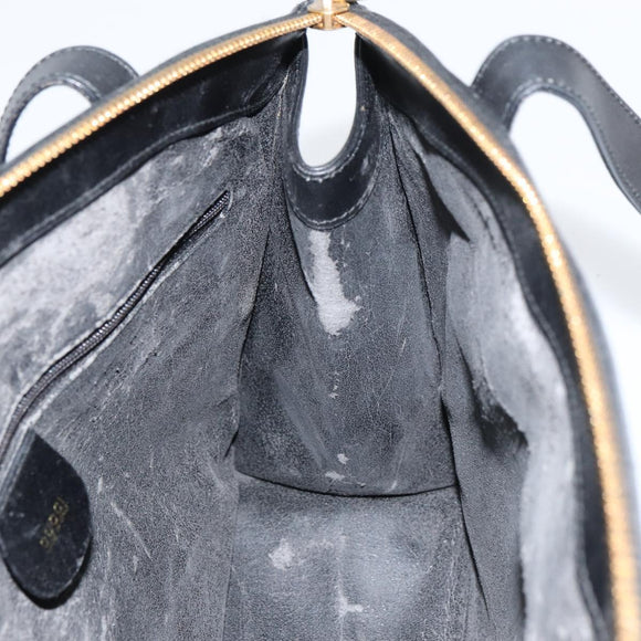 GUCCI Shoulder Bag Leather Black Gold 002 1998 0346 Auth bs32056