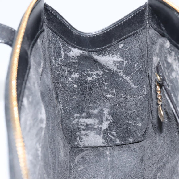 GUCCI Shoulder Bag Leather Black Gold 002 1998 0346 Auth bs32056