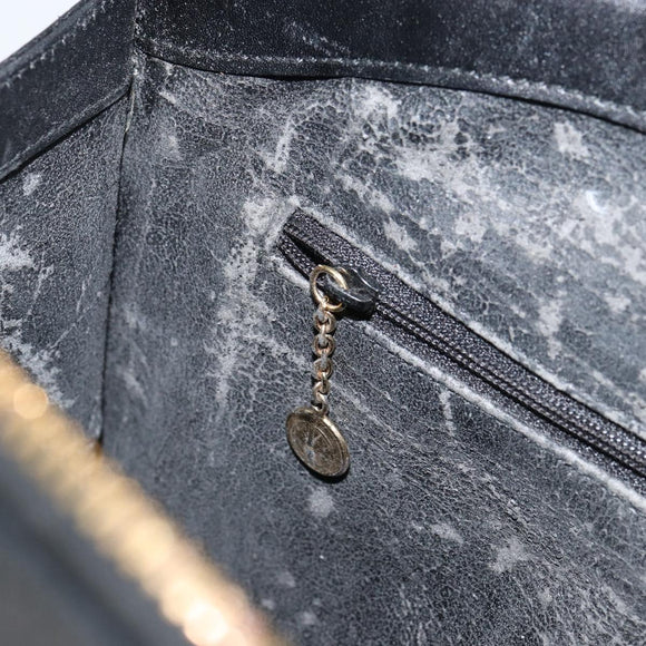 GUCCI Shoulder Bag Leather Black Gold 002 1998 0346 Auth bs32056