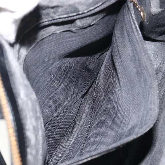 GUCCI Shoulder Bag Leather Black Gold 002 1998 0346 Auth bs32056