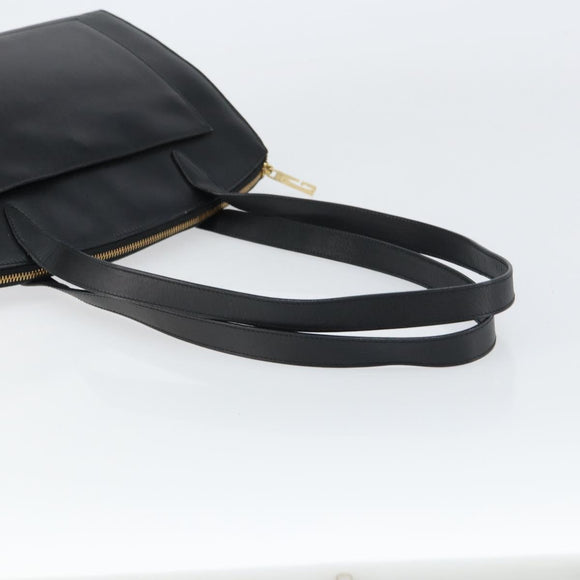 GUCCI Shoulder Bag Leather Black Gold 002 1998 0346 Auth bs32056