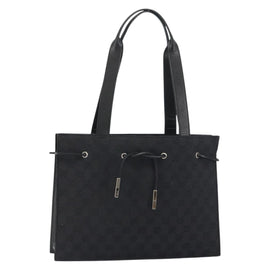 GUCCI GG Canvas Tote Bag Black Gold 002 1053 Auth bs32057
