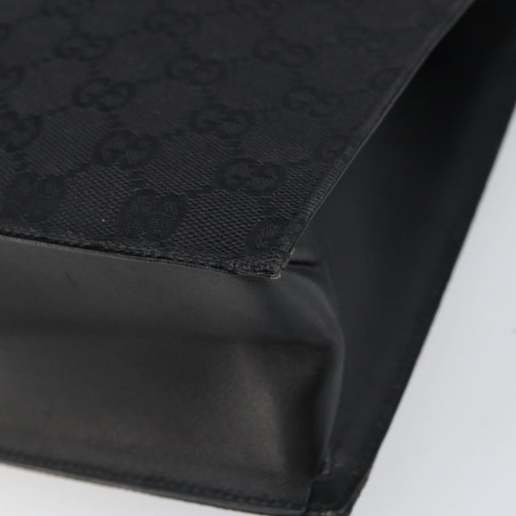 GUCCI GG Canvas Tote Bag Black Gold 002 1053 Auth bs32057