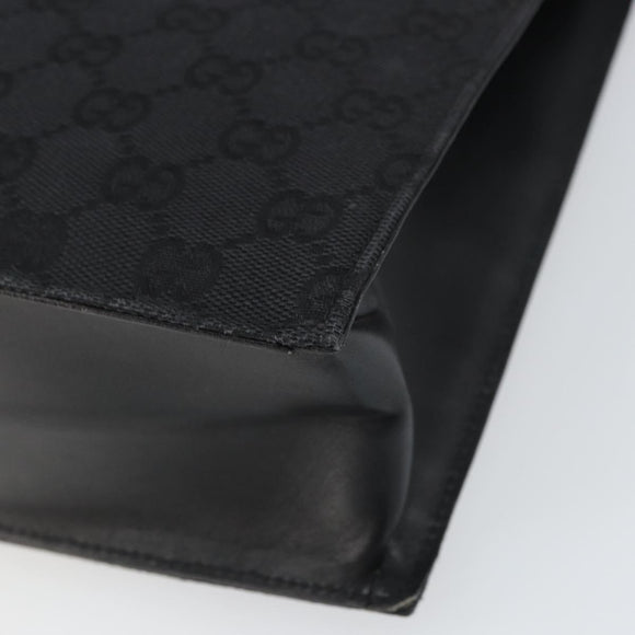 GUCCI GG Canvas Tote Bag Black Gold 002 1053 Auth bs32057