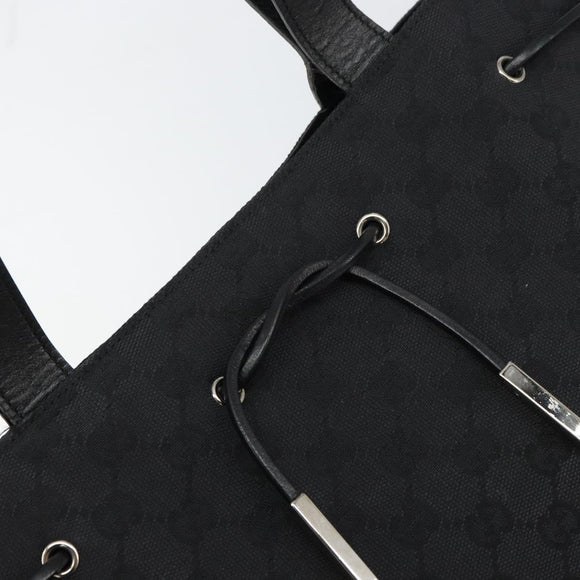 GUCCI GG Canvas Tote Bag Black Gold 002 1053 Auth bs32057