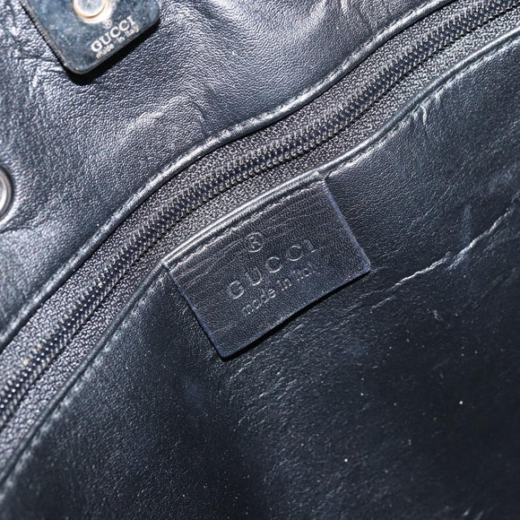 GUCCI GG Canvas Tote Bag Black Gold 002 1053 Auth bs32057