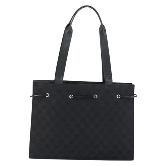 GUCCI GG Canvas Tote Bag Black Gold 002 1053 Auth bs32057