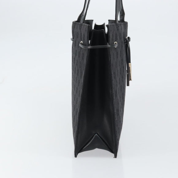 GUCCI GG Canvas Tote Bag Black Gold 002 1053 Auth bs32057