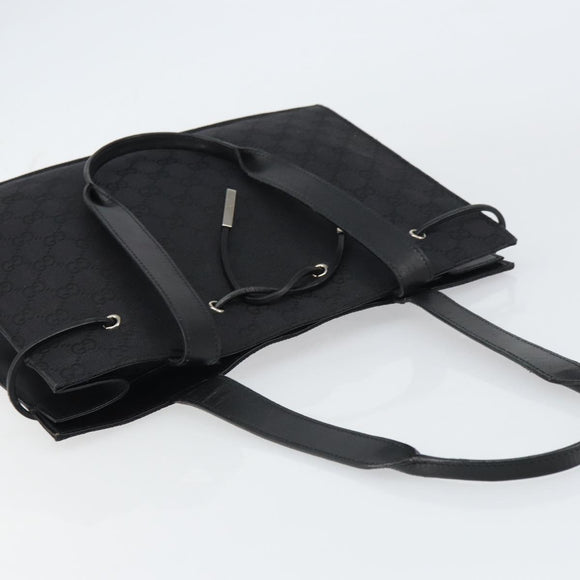 GUCCI GG Canvas Tote Bag Black Gold 002 1053 Auth bs32057