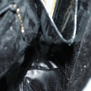 GUCCI Bamboo Shoulder Bag Enamel Black Gold Auth bs32059-19