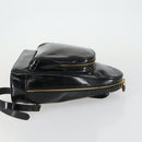 GUCCI Bamboo Shoulder Bag Enamel Black Gold Auth bs32059-3