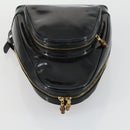 GUCCI Bamboo Shoulder Bag Enamel Black Gold Auth bs32059-6