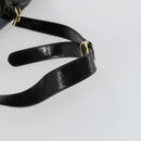 GUCCI Bamboo Shoulder Bag Enamel Black Gold Auth bs32059-7