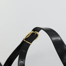 GUCCI Bamboo Shoulder Bag Enamel Black Gold Auth bs32059-8