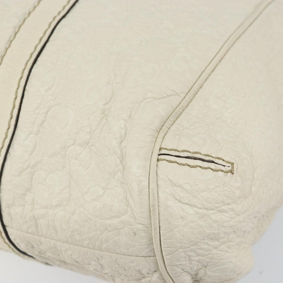 GUCCI GG Canvas Guccissima Guccissima Tote Bag Leather White Gold Auth bs32060