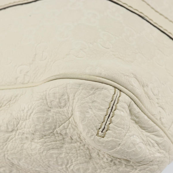 GUCCI GG Canvas Guccissima Guccissima Tote Bag Leather White Gold Auth bs32060