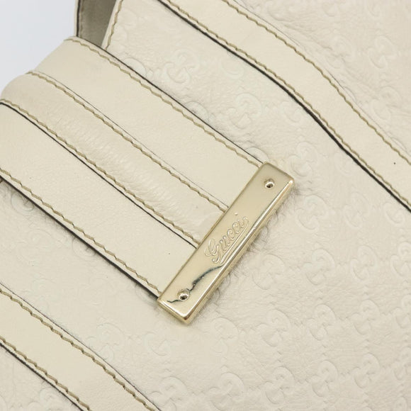 GUCCI GG Canvas Guccissima Guccissima Tote Bag Leather White Gold Auth bs32060