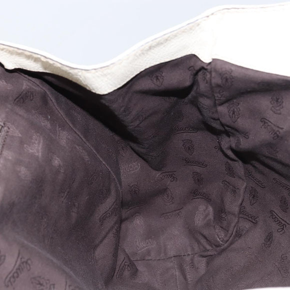 GUCCI GG Canvas Guccissima Guccissima Tote Bag Leather White Gold Auth bs32060