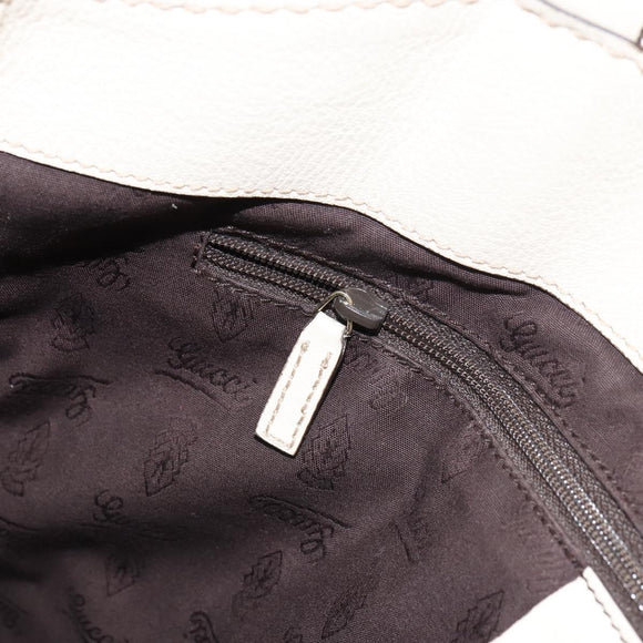 GUCCI GG Canvas Guccissima Guccissima Tote Bag Leather White Gold Auth bs32060