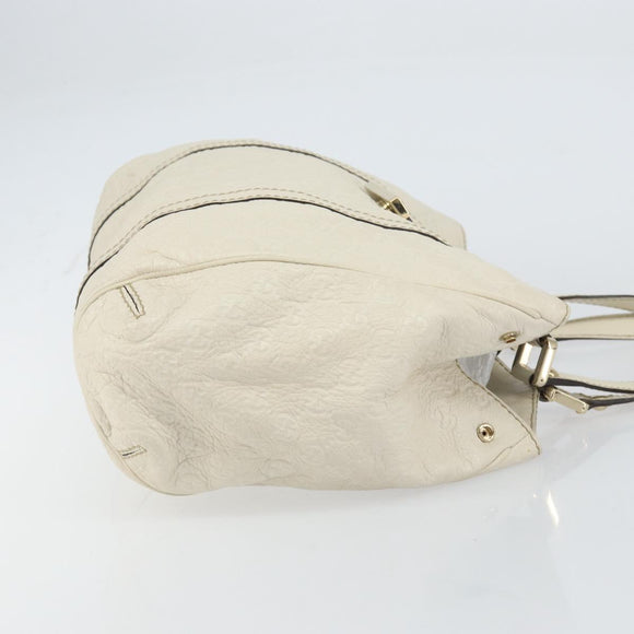 GUCCI GG Canvas Guccissima Guccissima Tote Bag Leather White Gold Auth bs32060