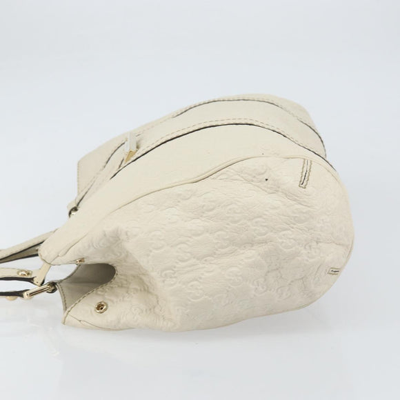 GUCCI GG Canvas Guccissima Guccissima Tote Bag Leather White Gold Auth bs32060