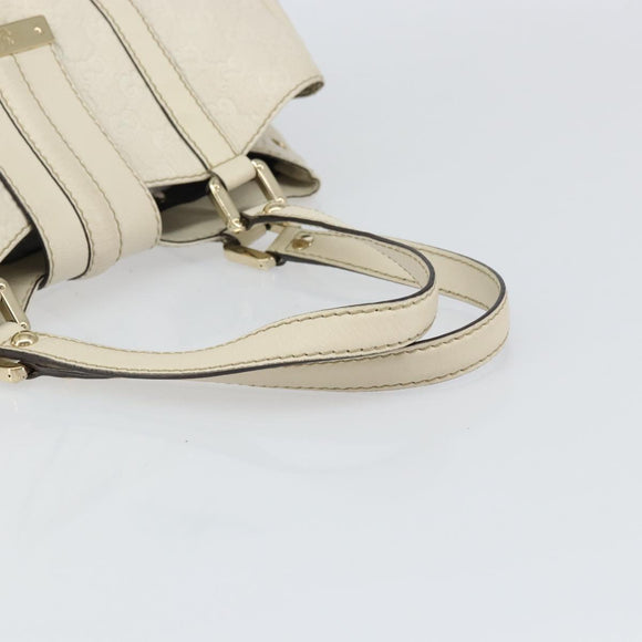 GUCCI GG Canvas Guccissima Guccissima Tote Bag Leather White Gold Auth bs32060