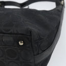 Salvatore Ferragamo Gancini Shoulder Bag Nylon Black Silver Auth bs32062-10