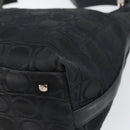 Salvatore Ferragamo Gancini Shoulder Bag Nylon Black Silver Auth bs32062-12