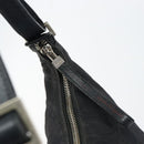 Salvatore Ferragamo Gancini Shoulder Bag Nylon Black Silver Auth bs32062-10