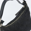 Salvatore Ferragamo Gancini Shoulder Bag Nylon Black Silver Auth bs32062-6