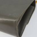 Salvatore Ferragamo Gancini Chain Shoulder Bag Leather Gray Gold Auth bs32063-12
