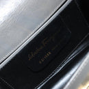 Salvatore Ferragamo Gancini Chain Shoulder Bag Leather Gray Gold Auth bs32063-16