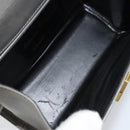 Salvatore Ferragamo Gancini Chain Shoulder Bag Leather Gray Gold Auth bs32063-17