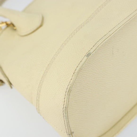 VALENTINO Hand Bag Leather 2way Beige Gold Auth bs32064