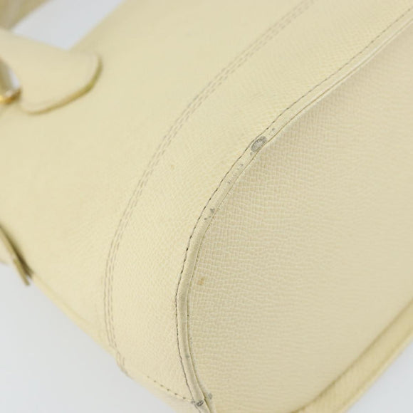 VALENTINO Hand Bag Leather 2way Beige Gold Auth bs32064