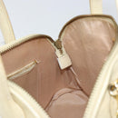 VALENTINO Hand Bag Leather 2way Beige Gold Auth bs32064-20