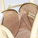 VALENTINO Hand Bag Leather 2way Beige Gold Auth bs32064-21
