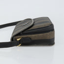 FENDI Pecan Canvas Shoulder Bag PVC Black Brown gold Auth bs32065-4