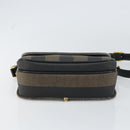FENDI Pecan Canvas Shoulder Bag PVC Black Brown gold Auth bs32065-5