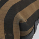 FENDI Pecan Canvas Shoulder Bag Black Brown gold Auth bs32066-9