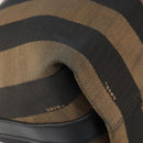 FENDI Pecan Canvas Shoulder Bag Black Brown gold Auth bs32066-14