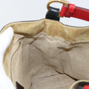 FENDI Pecan Canvas Shoulder Bag Black Brown gold Auth bs32066-18