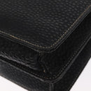 VALENTINO Shoulder Bag Leather Black Gold Auth bs32067-18