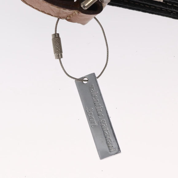 VALENTINO Shoulder Bag Leather Black Gold Auth bs32067