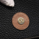 VALENTINO Shoulder Bag Leather Black Gold Auth bs32067-20