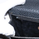 VALENTINO Shoulder Bag Leather Black Gold Auth bs32067-28