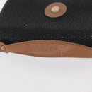 VALENTINO Shoulder Bag Leather Black Gold Auth bs32067-7