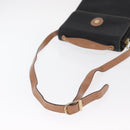 VALENTINO Shoulder Bag Leather Black Gold Auth bs32067-8