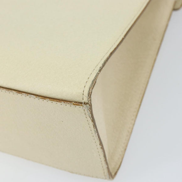 VALENTINO Hand Bag Leather Beige Gold Auth bs32068