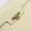 VALENTINO Hand Bag Leather Beige Gold Auth bs32068-18